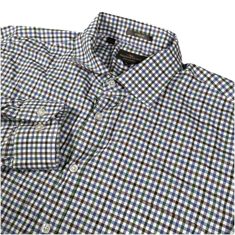 Rodd & Gunn Sports Fit Men’s XL Colorful‎ Check L/S Button Down Woven In Italy